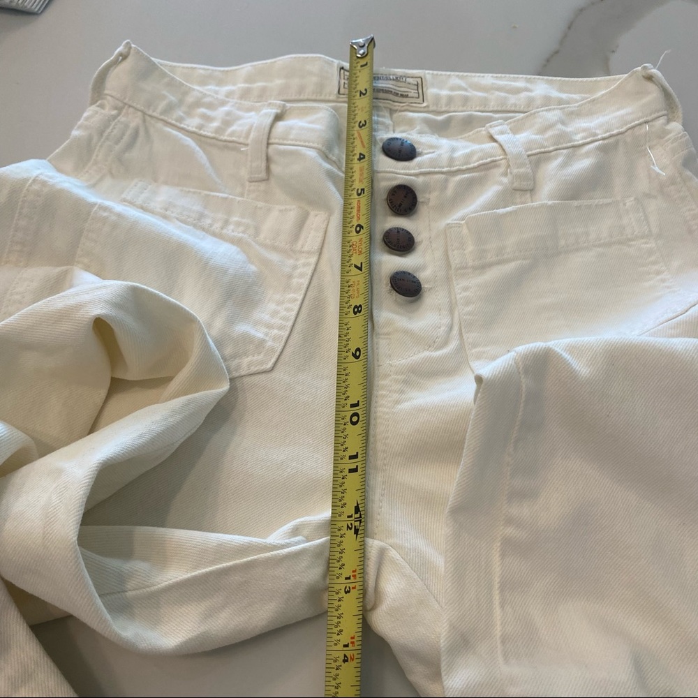 Current Elliott White Exposed Button Fly Flare Je… - image 5